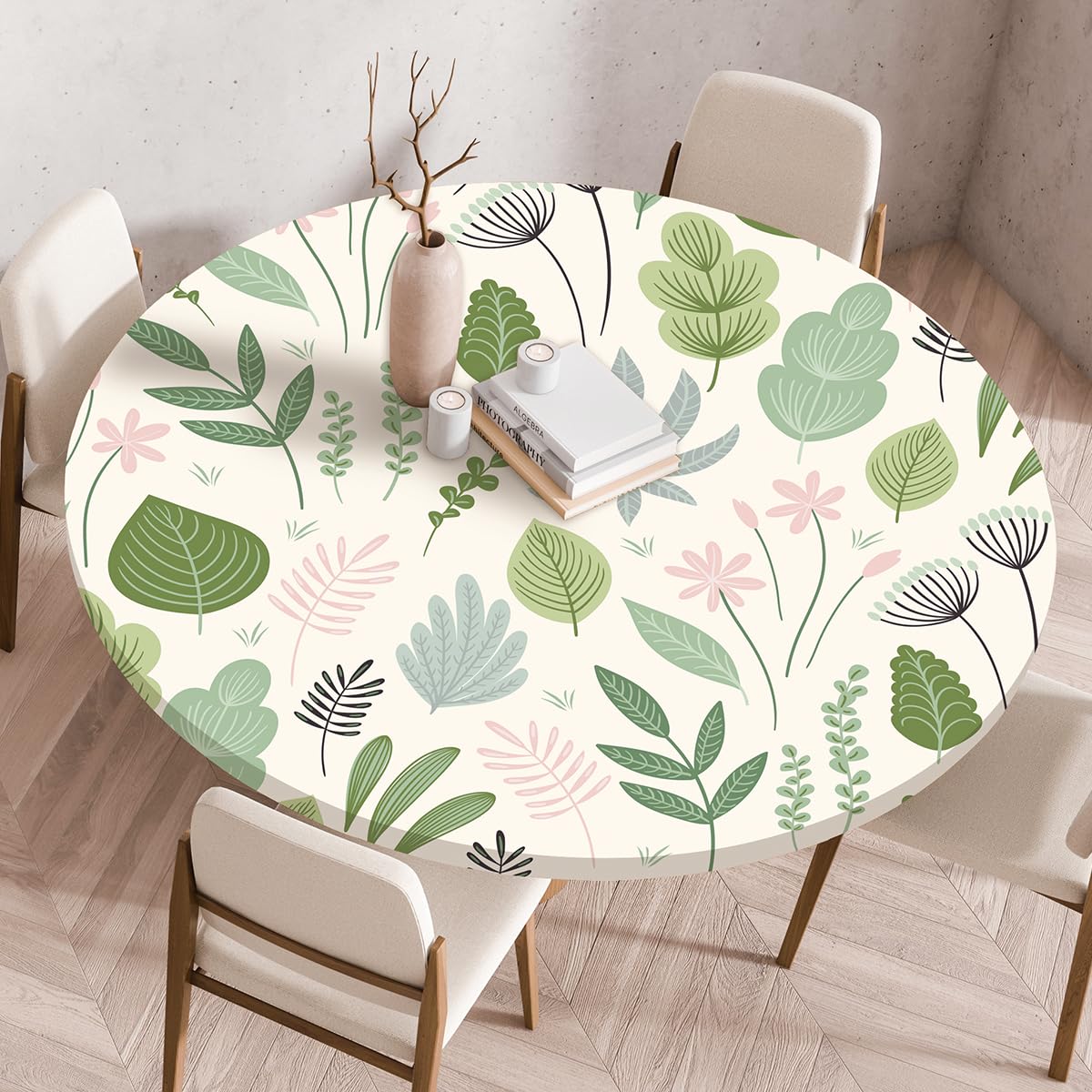 Odot Waterproof Round Tablecloth 70cm,Outdoor Table Cloth with Elastic Edged, Elastic 3D Floral Tablecloth Wipeable, Garden Table Cloth Suitable for sizes 60cm-65cm
