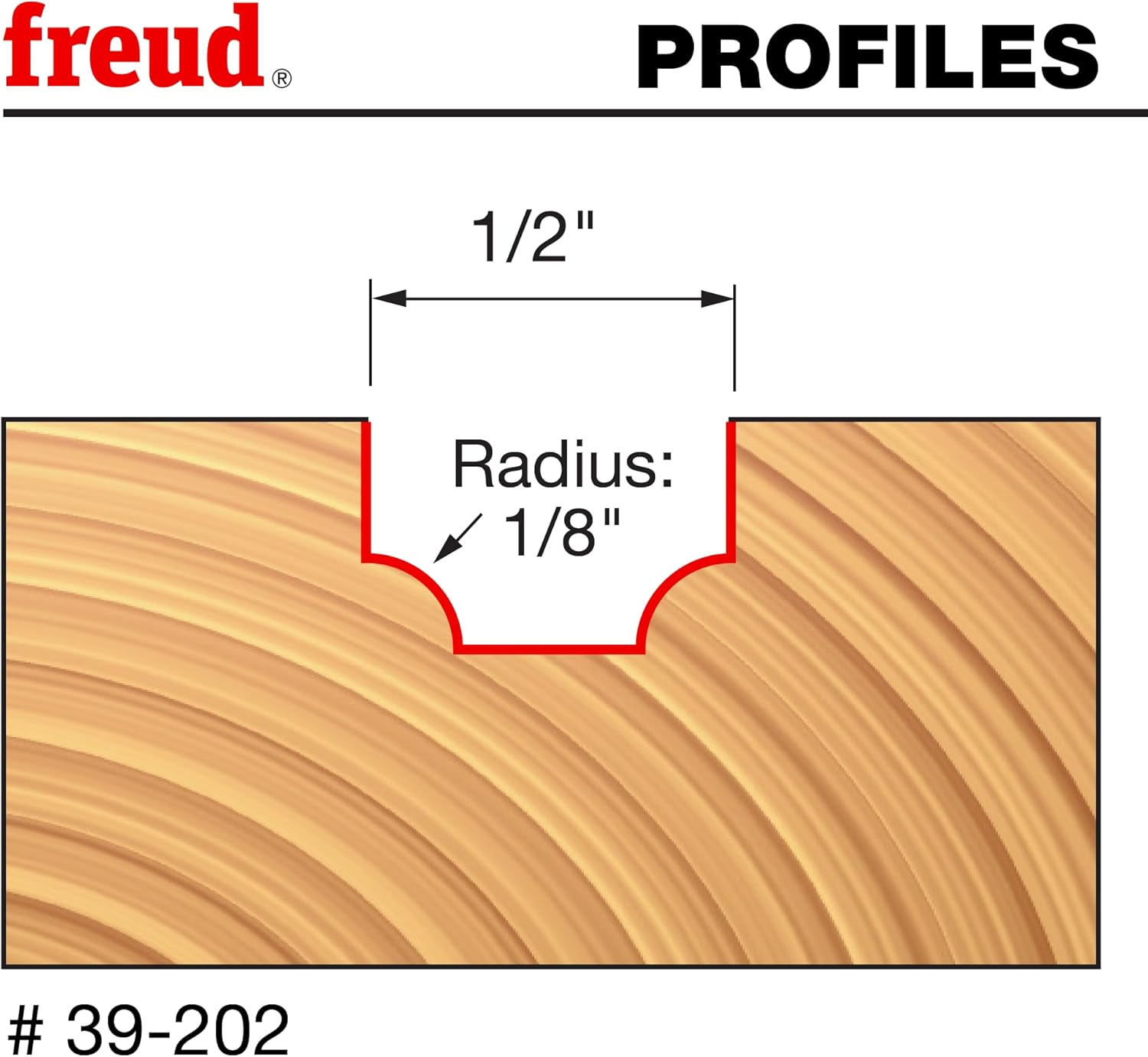 Freud 39-202: 1/8" Radius Ovolo Bit with 1/4" Shank