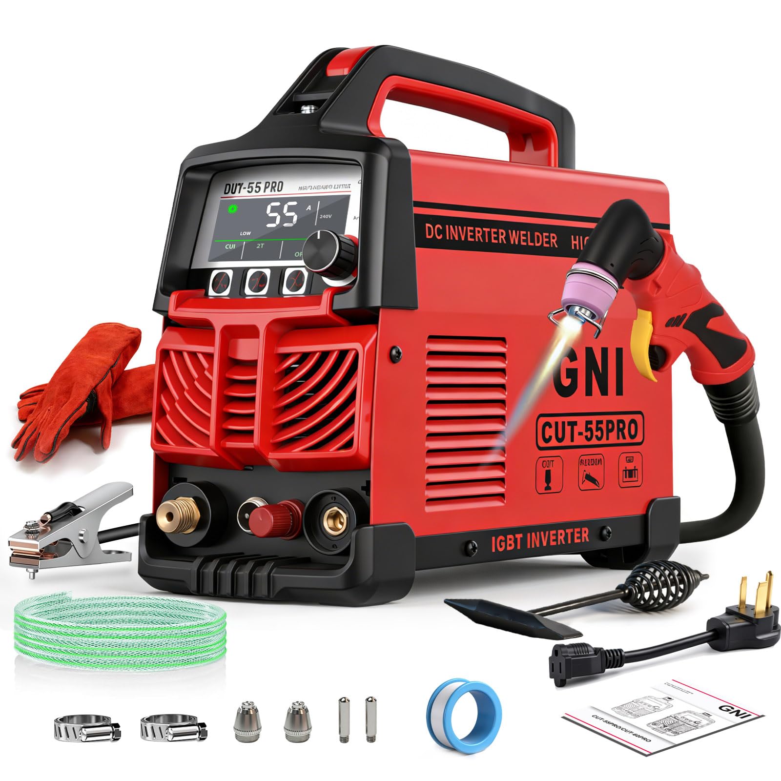 GNI 55Amp Portable Plasma Cutter, Non-Touch Pilot Arc Plasma Cutter Machine
