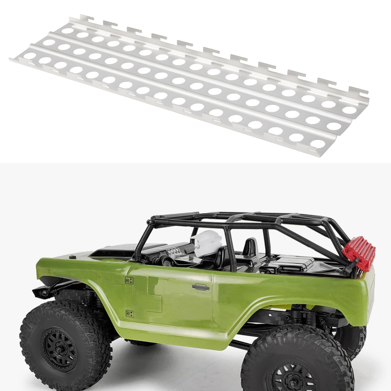 The Lord of the Tools 4x Silver Metal Escape Plates 144x40mm Compatible with 1/10 1/8 RC Car Anti-Skid Plate - Image 3