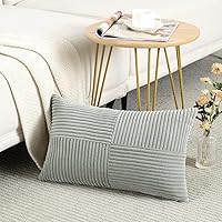 Vista 97 de Fancy Homi - Paquete de 2 fundas de almohada decorativas gris azul pequeño de 14 x 14 pulgadas para sofá, cama, sofá, rústico, estilo granja