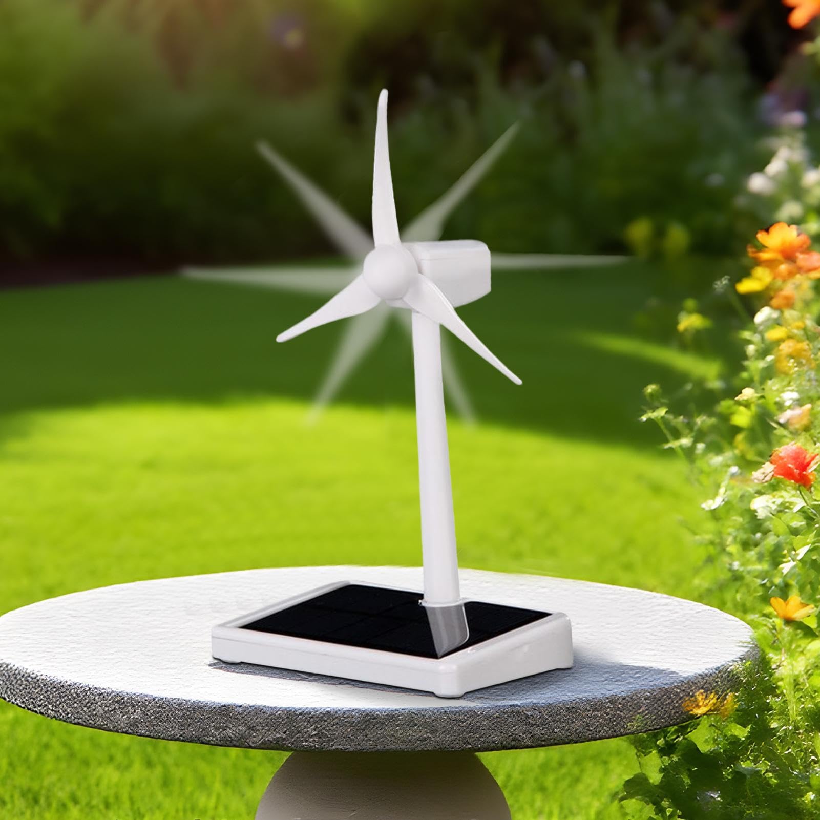 Mulino a vento ad energia solare, kit scientifico delle energie rinnovabili, ornamento rotante da scrivania con pannello fotovoltaico, struttura robusta ed ecologica, ideale per posto di lavoro