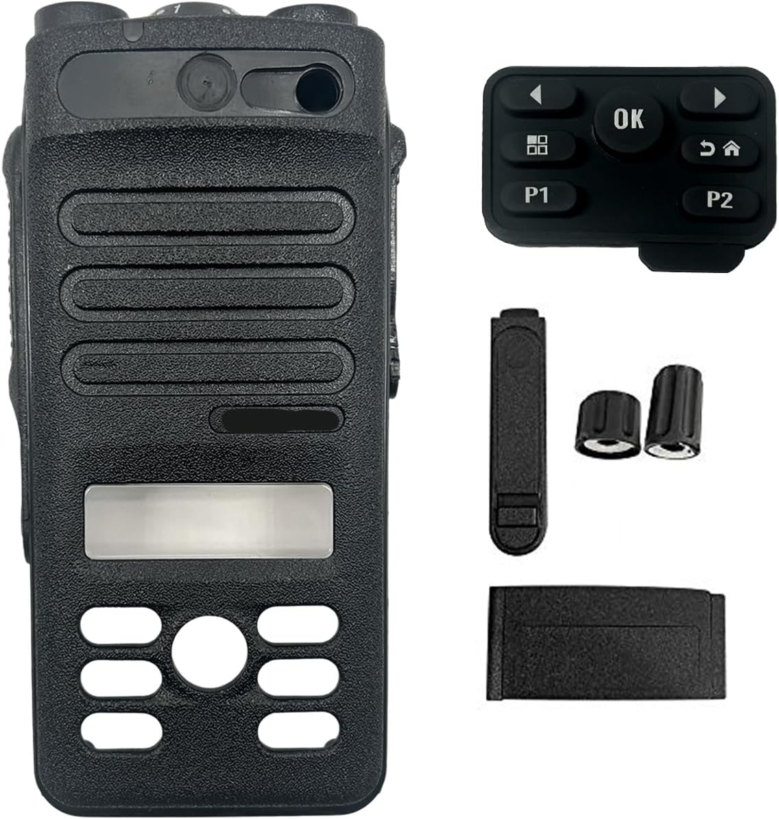 Replacement Housing Case Kit for Motorola XPR3500 Portable Radio, Front & Back Shell with Speaker, Limited Keypad, Volume & Channel Knobs, Dust Cover