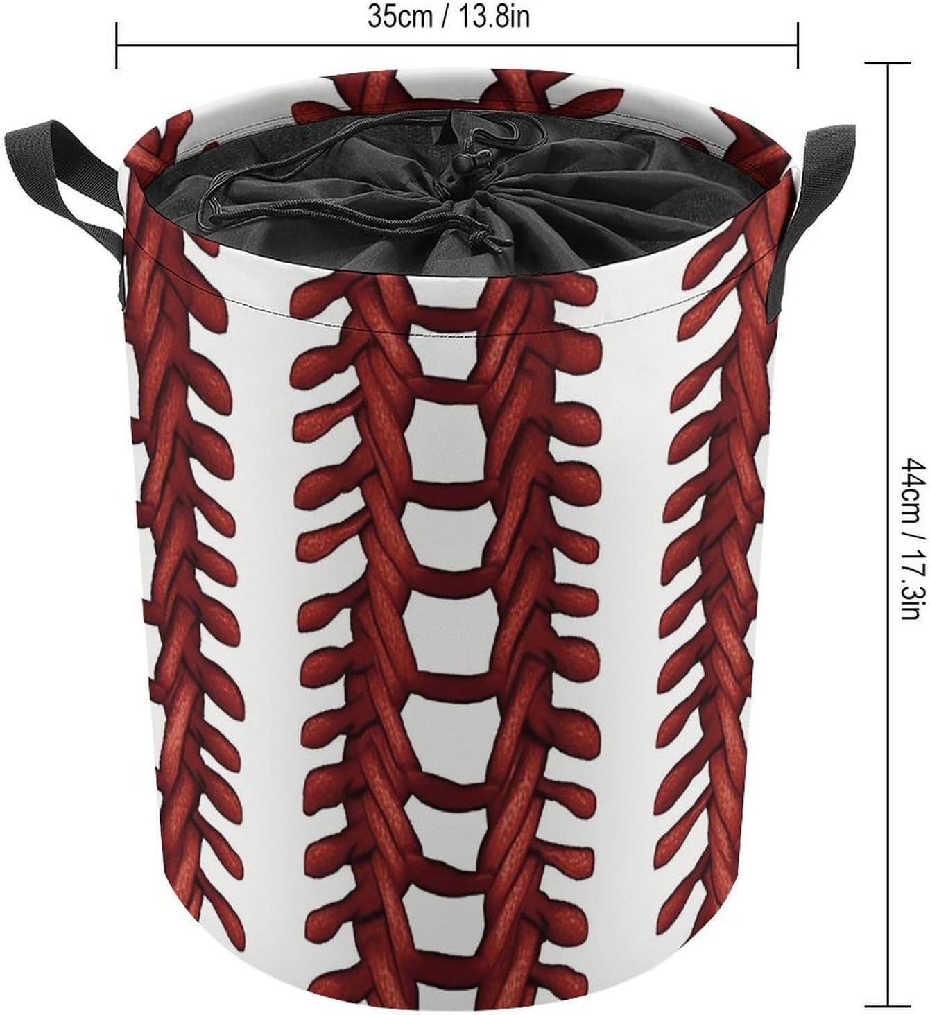 Laundry Hamper Baseball Softball Laces Laundry Basket Large Capacity Dirty Clothes Basket Freestanding Laundry Bag for Bathroom Bedroom Laundry Room