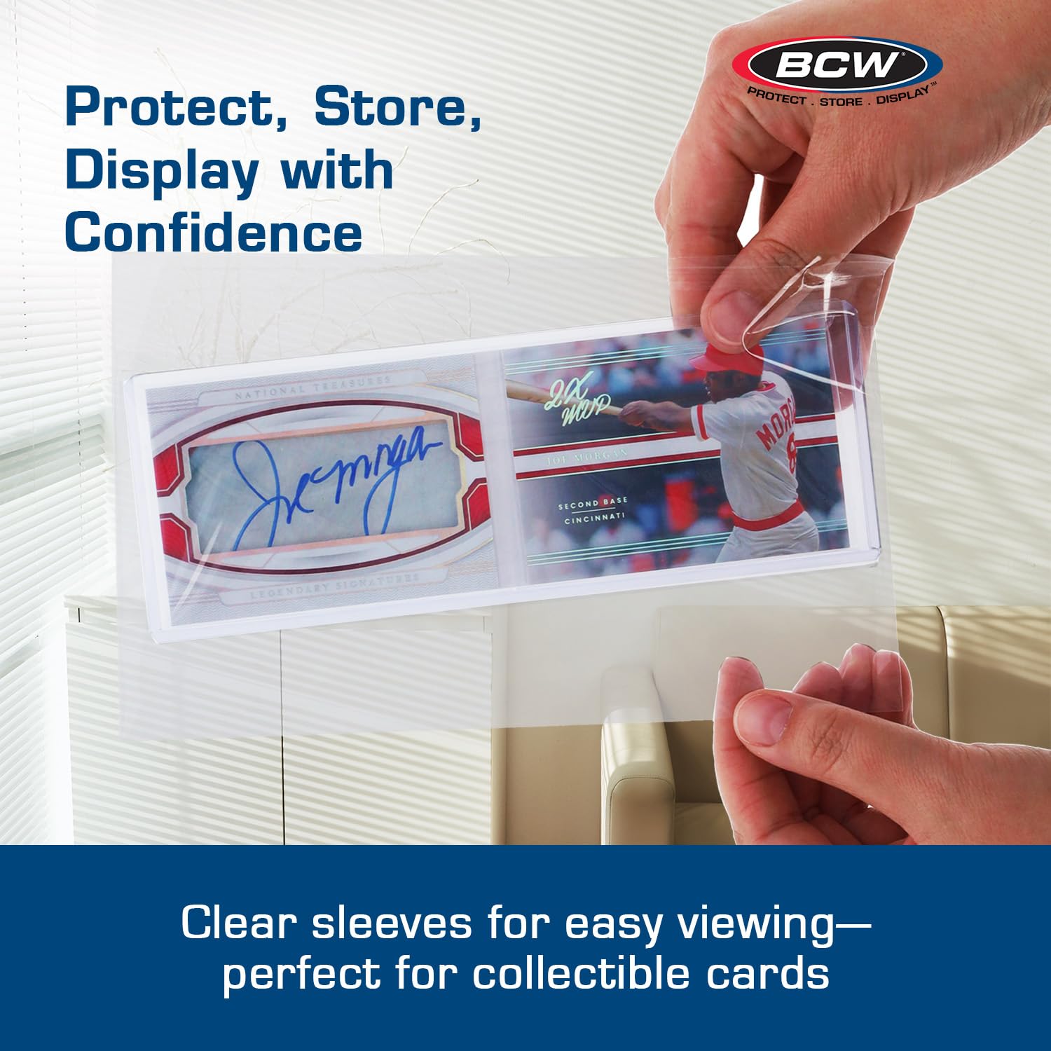 BCW Resealable Booklet Card Holder Bags | Clear Polypropylene Sleeves for Rigid Holders, Toploaders, Magnetics, and One-Screws | Acid-Free Protective Storage with Adhesive Strip - 8 1/4 X 2