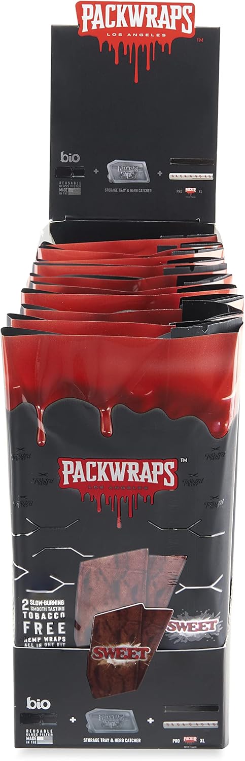 Packwraps x Twisted flavored Wraps – 10ct Display 2pk With 12mm Glass Filter Tip – All in One Flavored Wrap Kit - Gushin Grape Natural : Everything Else