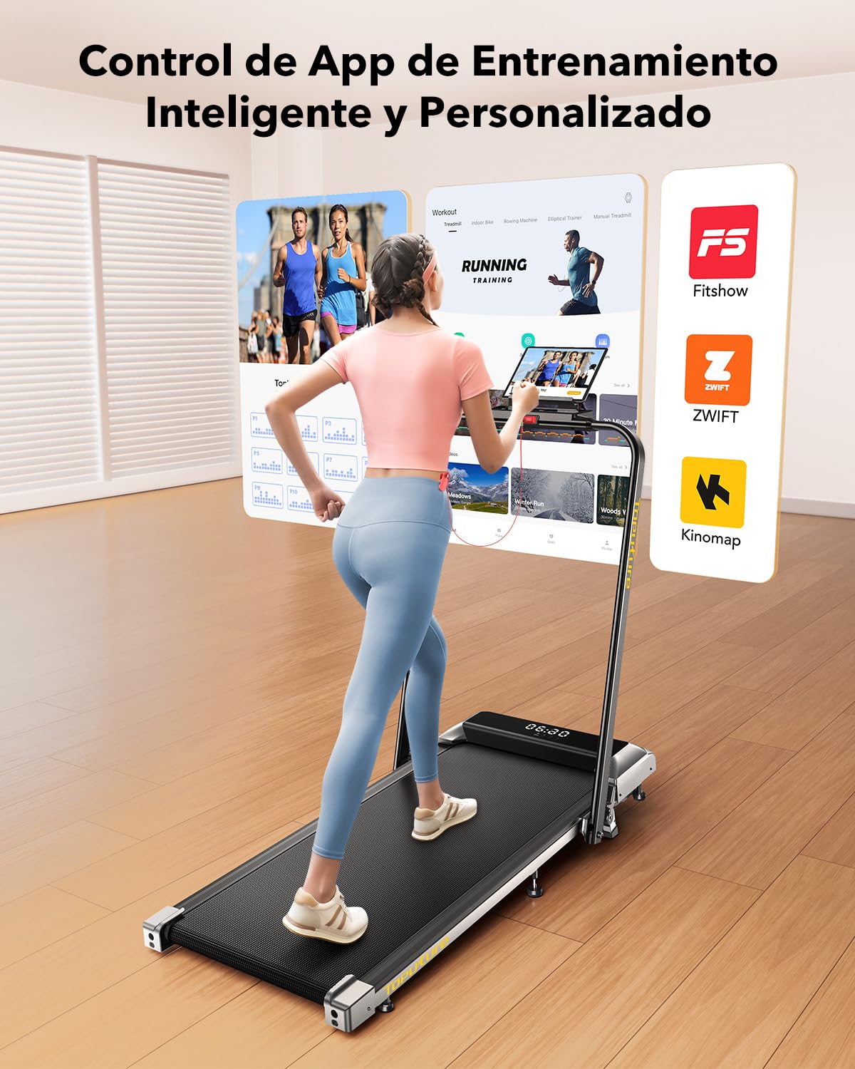 3 en 1 Cinta de Correr Plegable con Inclinación de 7%, 2.5HP Cinta de Correr Electrica para el Hogar Debajo del Escritorio, Control Remoto Magnético,12 km/h, 40x100cm, App, Pantalla LED (Negro)