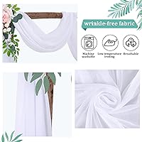 Vista 5 de Tela drapeada para arco de boda, cortinas de arco blanco, cortina de telón de fondo transparente para ceremonia, decoración de arcos de boda, 19