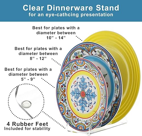 Miniatura 3 de OnFireGuy Soporte de exhibición de vajilla de 3 niveles para platos de utensilios de cocina Platos China Display Rack Place Setting Holder