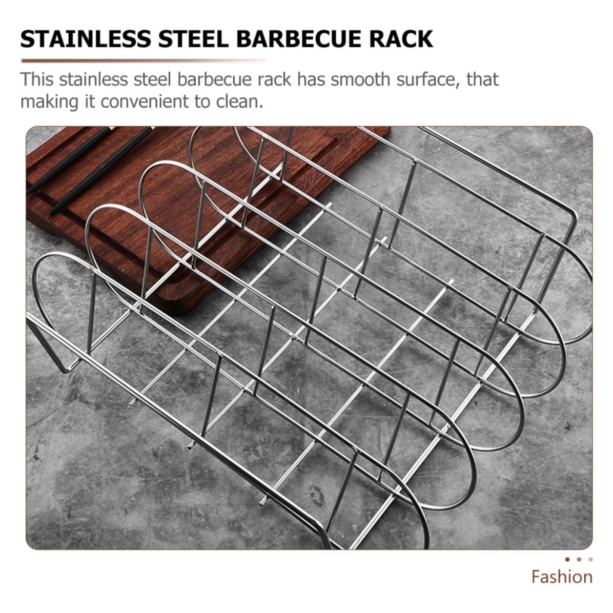 GALPADA Parrilla y Fácil Limpieza de Acero Inoxidable Diseño Ergonómico para Costillas para Barbacoa en Casa y Picnic