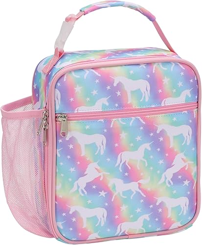 Miniatura 10 de Lonchera para niños y niñas, lonchera aislada reutilizable con soporte para botella de agua, bolsa de almuerzo para la escuela, guardería, color Un