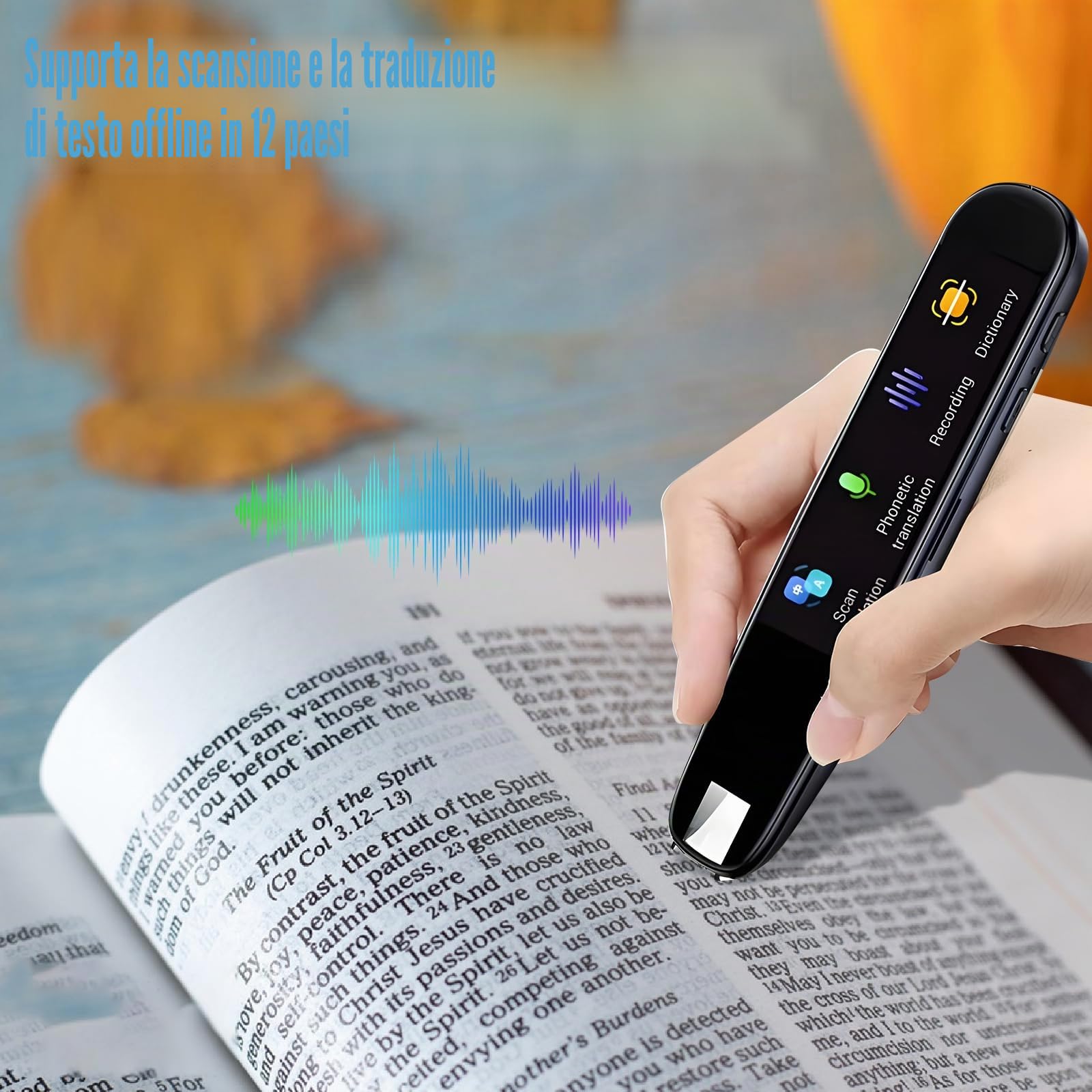Traduttore Penna Traduttore Online 112 Lingue Scan Reader Penna per Dislessia Traduttore Portatile Multifunzionale Supporta Discorso e Scansione a Testo per riunioni, Apprendimento, Viaggi