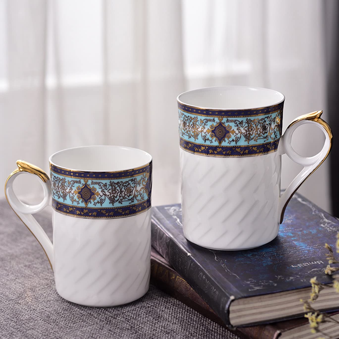 Set di Accessori per Il Bagno in Stile Court, Kit di lussuose Decorazioni per Il Bagno in Ceramica da 5 Pezzi, Incluso Dispenser per lozioni, portaspazzolini, 2 Tazze PE，Blue