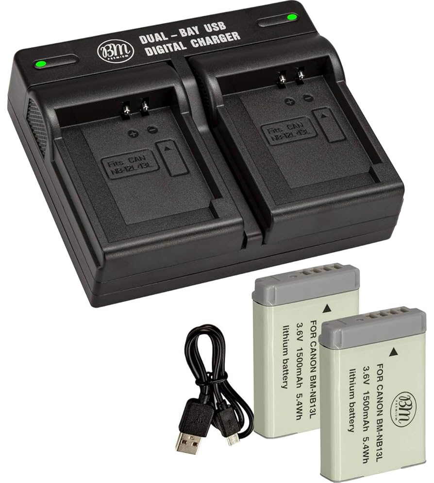 Amazon.com : BM 2-Pack of NB-13L Batteries and Dual Battery