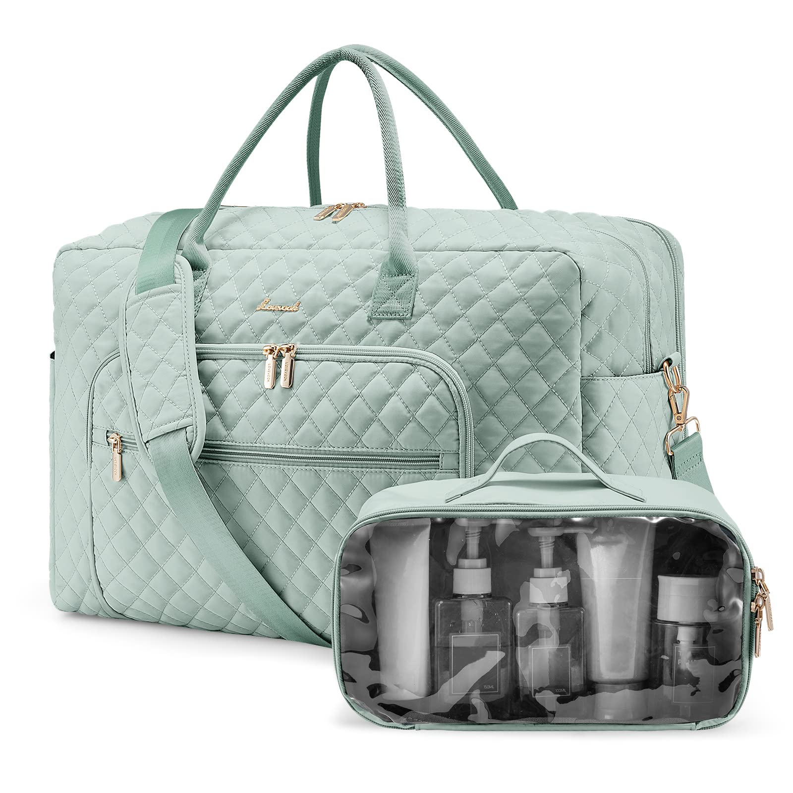 LOVEVOOK Travel Duffle Bag, Weekender Bag for Women with Toiletry Bag Carry on Overnight Bag with Laptop Compartment, Yoga Gym Bag with Wet Pocket Shoe Bag, Hospital Bag for Labor and Delivery