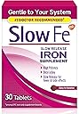 Slow Fe 45mg Iron Supplement for Iron Deficiency, Slow Release, High Potency, Easy to Swallow Tablets - 30 Count