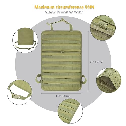 Miniatura 5 de Bolsa organizadora táctica universal para respaldo de asiento de automóvil, organizador táctico de vehículos Molle, accesorios de equipo con 5