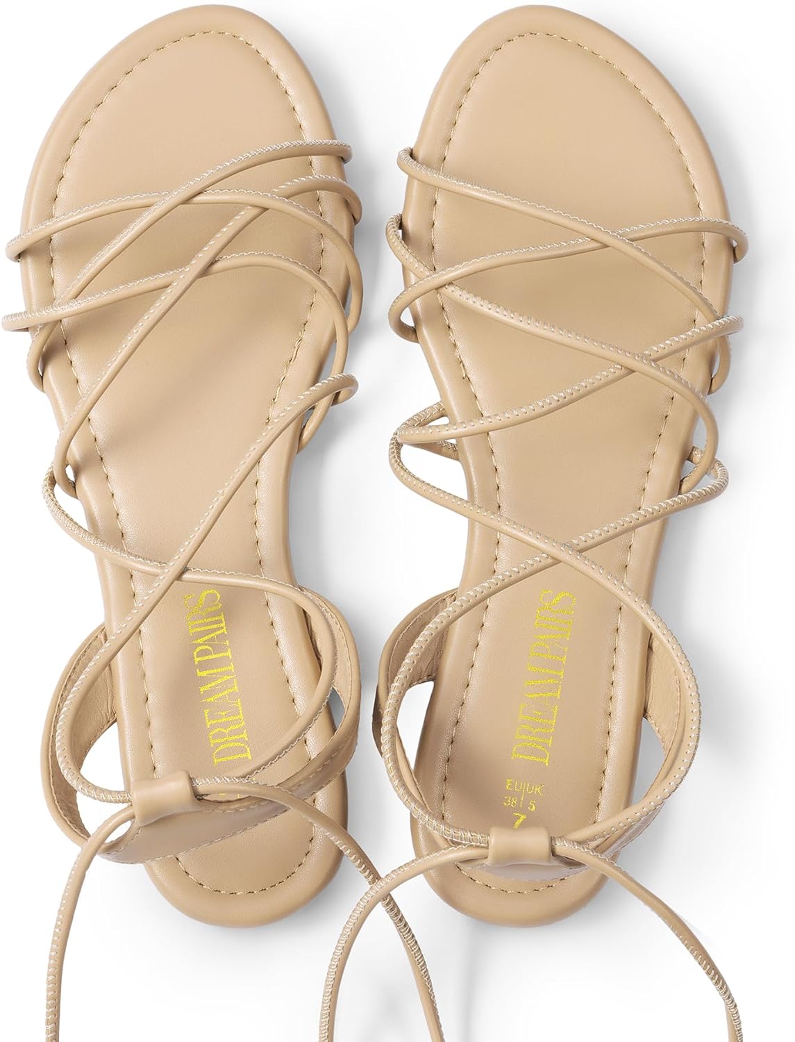 DREAM PAIRS Lace-up Gladiator Sandals Strappy Dressy Summer Flat Sandals for Women - Image 4