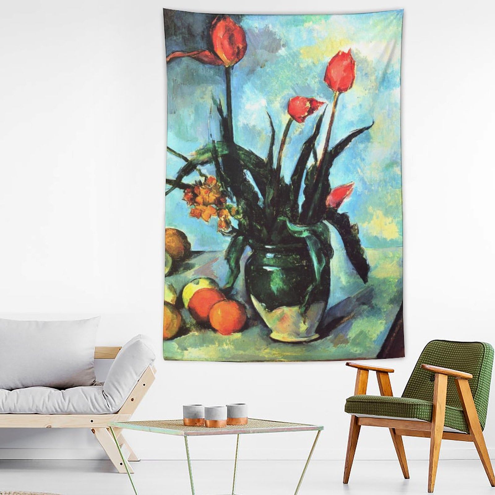 セザンヌ【チューリップの花瓶】 - 手描き 絵画（油絵複製画）販売の