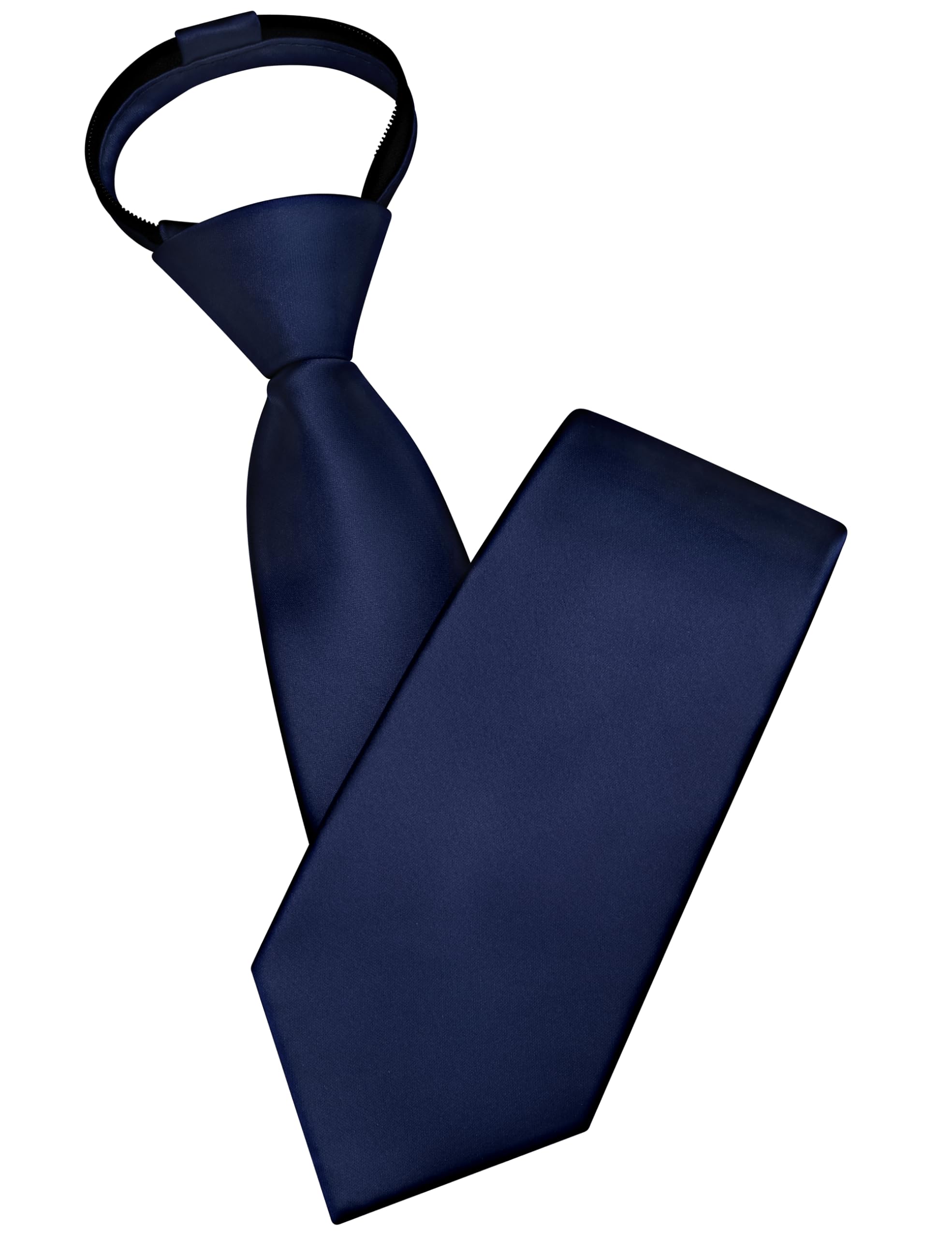 Branduce 3.15"（8cm） Mens Solid Satin Tie Pre-tied Adjustable Zipper Necktie for Business and Wedding