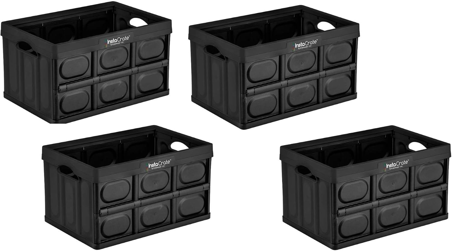 GreenMade Instacrate, Black/Black 4 Pack, 12Gal.