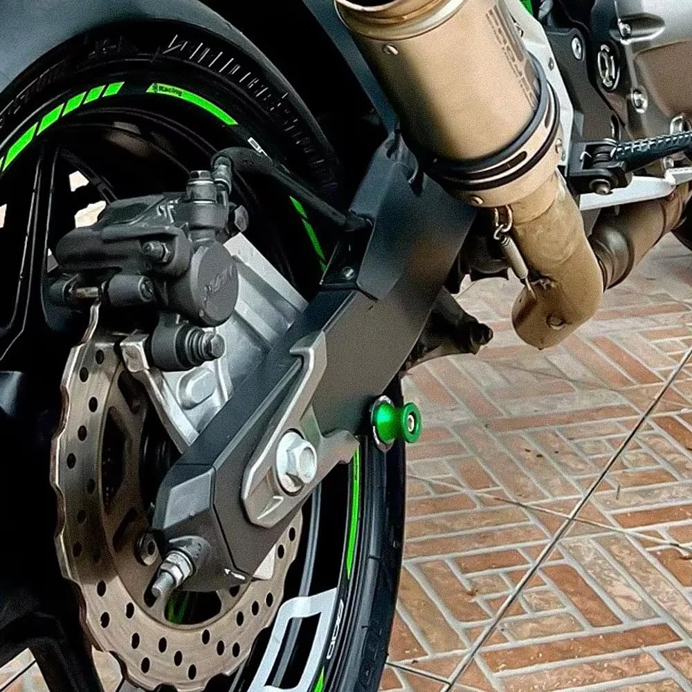Z900 M8 Coppia Supporti Nottolini Assen Cavalletto Vite M8 moto Accessori per forcellone posteriore per Z900 Z 900 2017 2018 2019 2020 2021 2022 2023 2024 2025 Verde