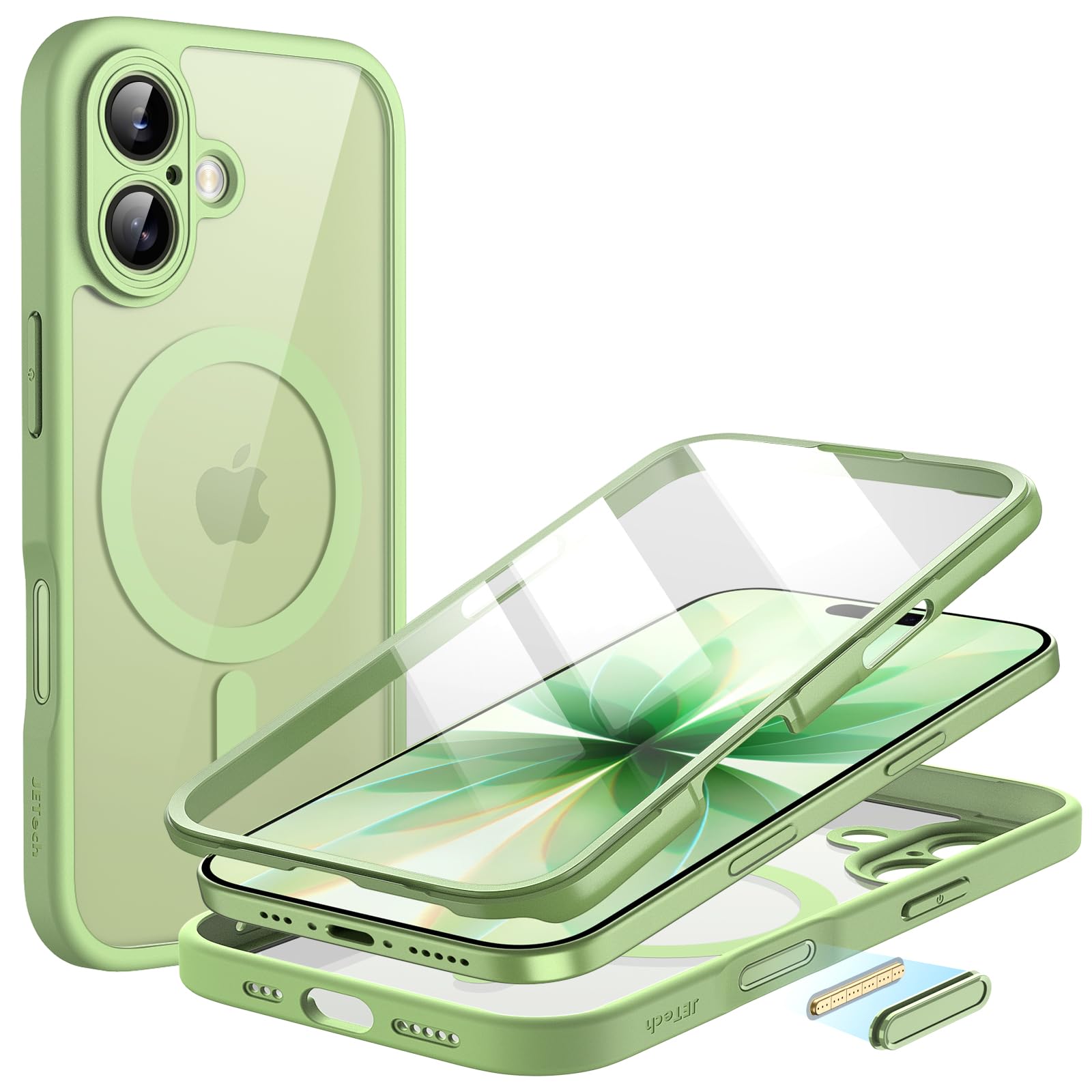 Amazon.co.jp: JETech iPhone 17用 ケース 360°全面保護 (セージ