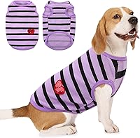 Vista 15 de Camiseta a rayas para perros y gatos, chaleco de algodón para primavera, verano, para mascotas, adecuada para mascotas pequeñas y medianas