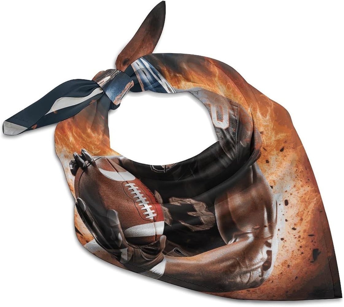 QMNRTK Cool American Football Silk Scarf Fashion Satin Head Scarf