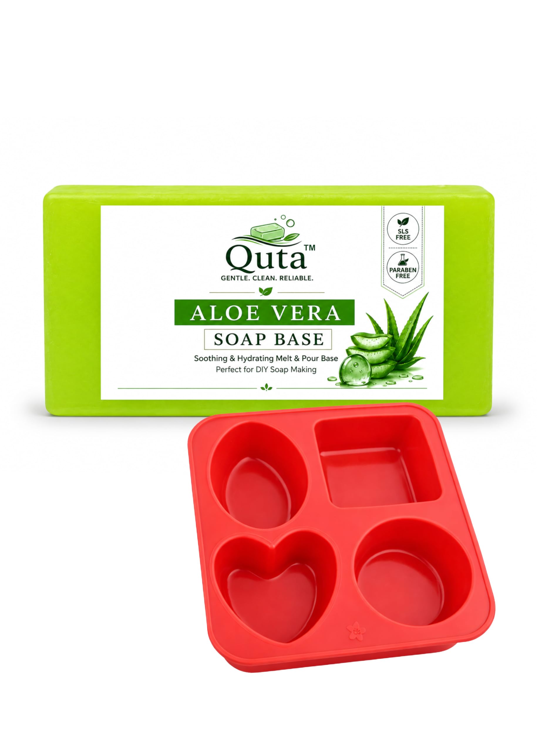 Aloe Vera Soap Base 500 g with Soap Mould | DIY Soap Making Kit, Glycerin Base | SLS & Paraben Free-image-19