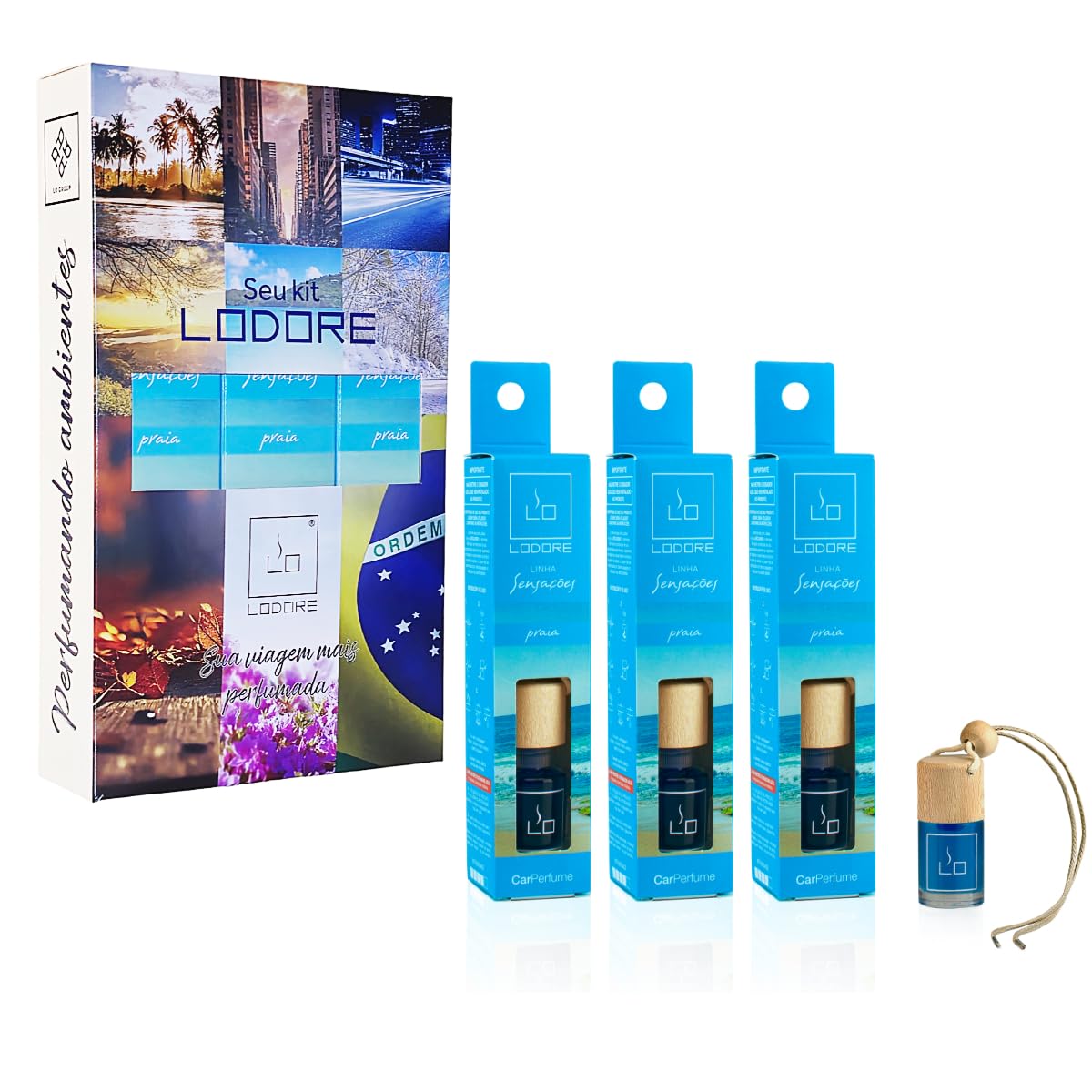 Kit 3 Perfumes Automotivos Lodore Car – Aromas Exclusivos Cheirinho Duradouro,