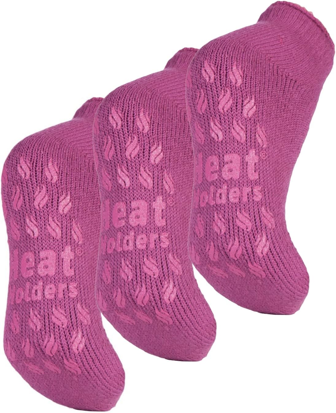HEAT HOLDERS 3 Pack Womens Low Slipper Socks Thermal Sneaker Slipper Socks (5-9, Mid Pink)