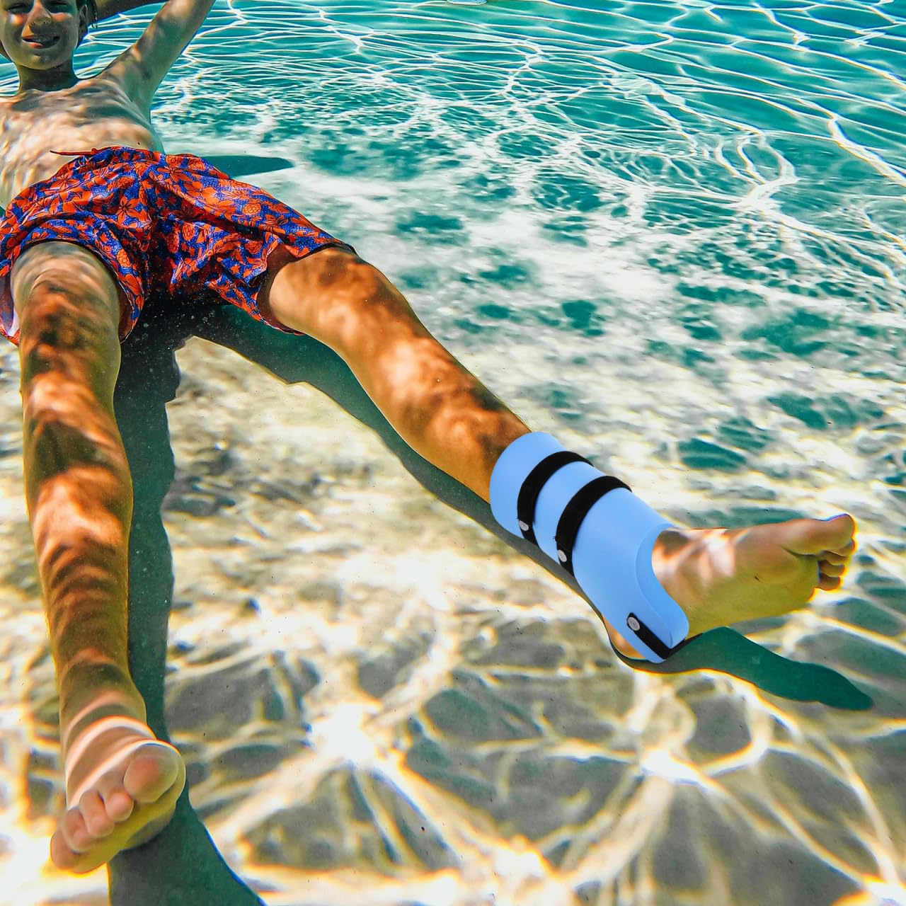 Totority EVA Float Belt Resistance Bands 2pcs Blau - Leichte Aqua Manschetten für Pooltherapie & Krafttraining, Verstellbare Rückenstütze für Erwachsene & Senioren