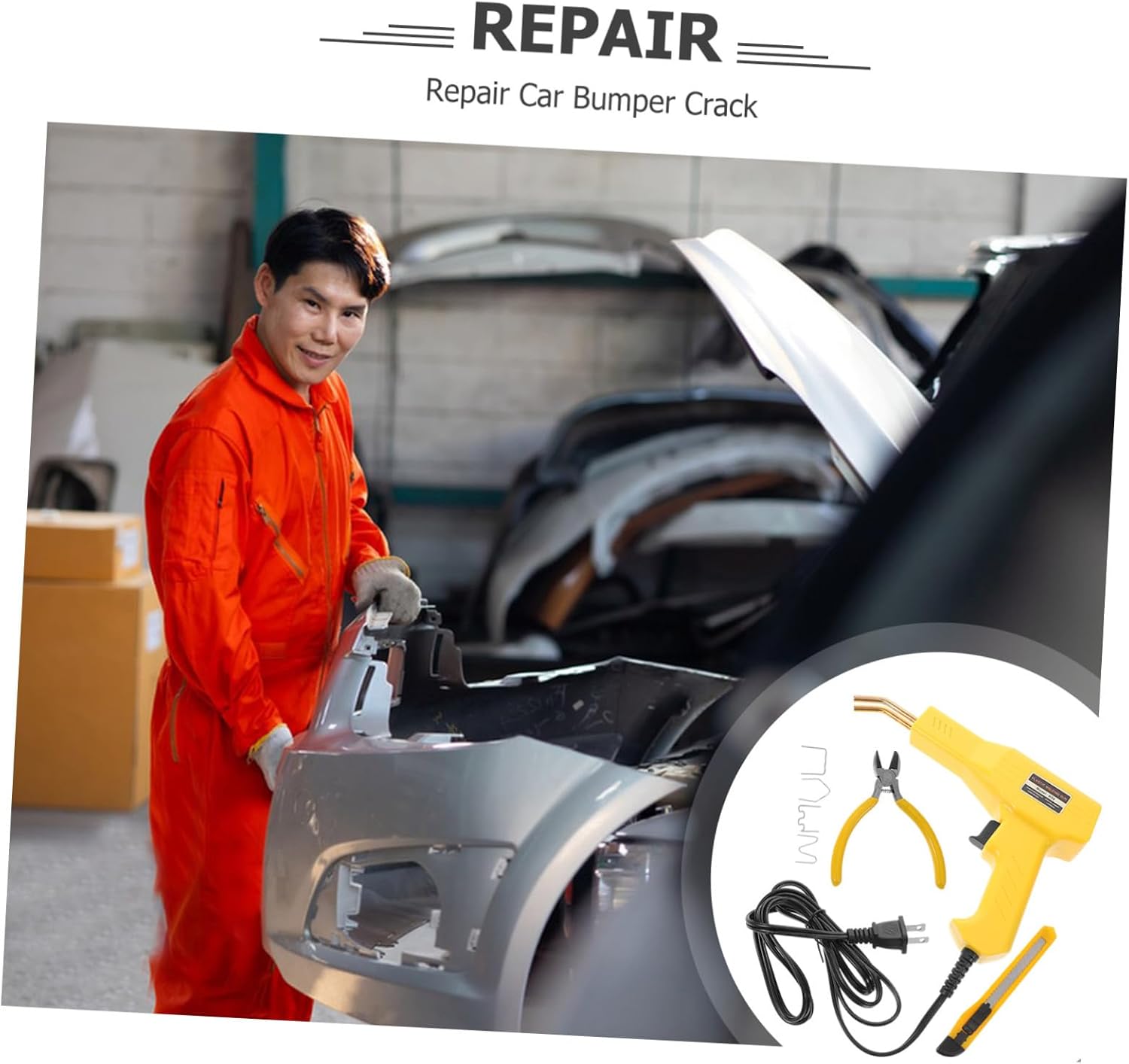 Plastic Welding Kit for Car Bumper Repair Hot Stapler with Durable Welding Nails Versatile Auto Body Fixing Tool for Cracks and Easy Operation for All Car Models