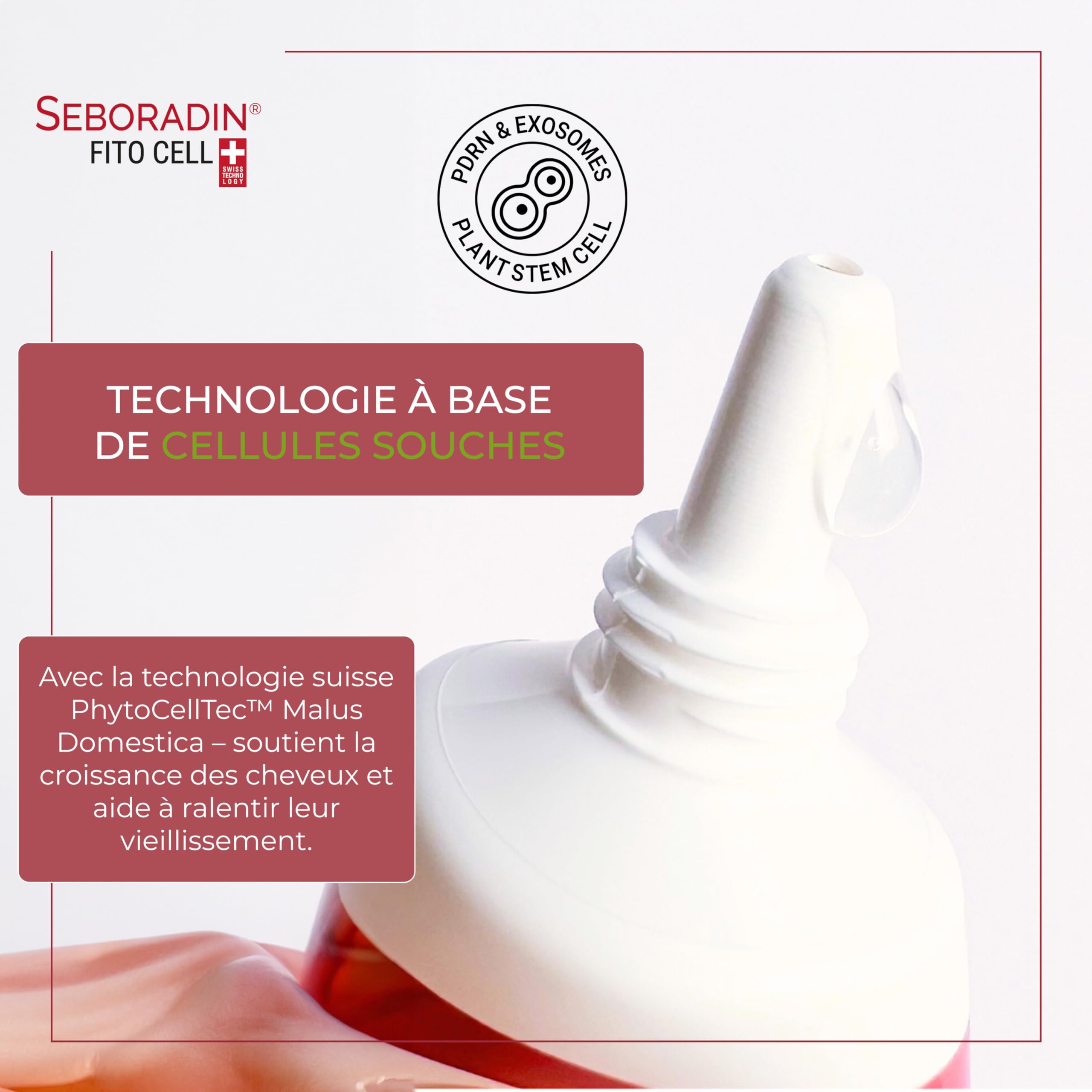 Seboradin, Sérum Fitocell anti-chute, garantissant la croissance des cheveux, cellules souches de technologie suisse Phytocelltec™ Malus Domestica, pour hommes et femmes