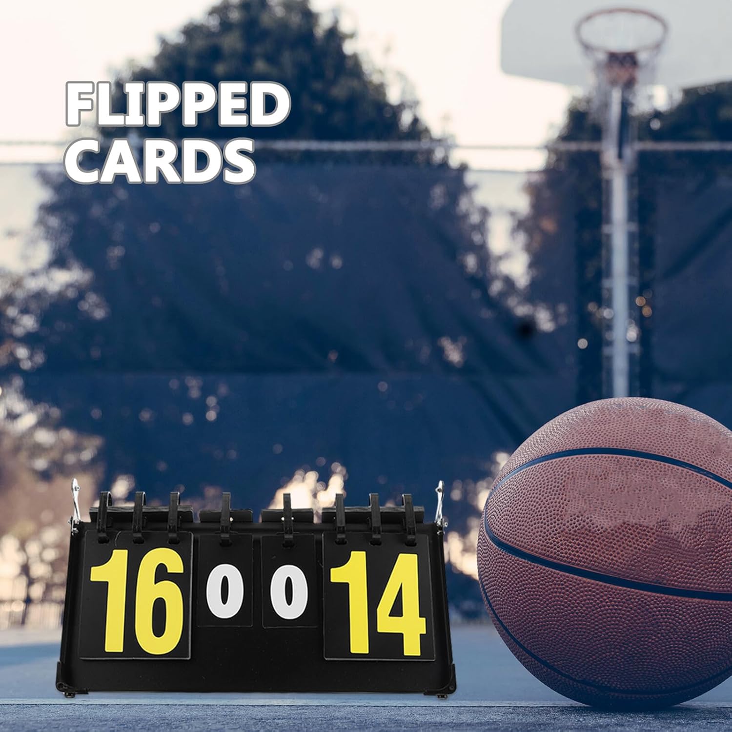 YARNOW Portable Flip Scoreboard for Basketball and Volleyball, Lightweight Tabletop Score Keeper with Sturdy Construction, Competition Score Board for Indoor and Outdoor Sports