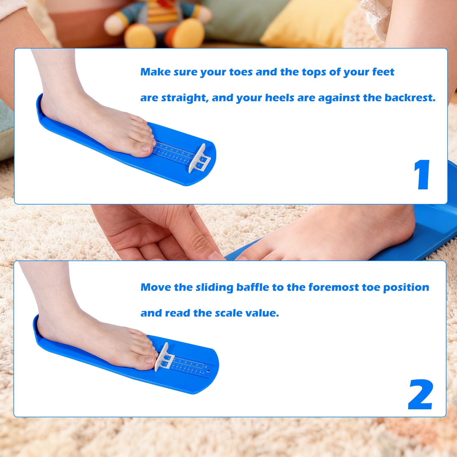 Pédimètre Enfants et Adultes, Appareil de Mesure des Pieds, Règle de Mesure, Jauge de Pied pour Déterminer la Pointure 15 à 48