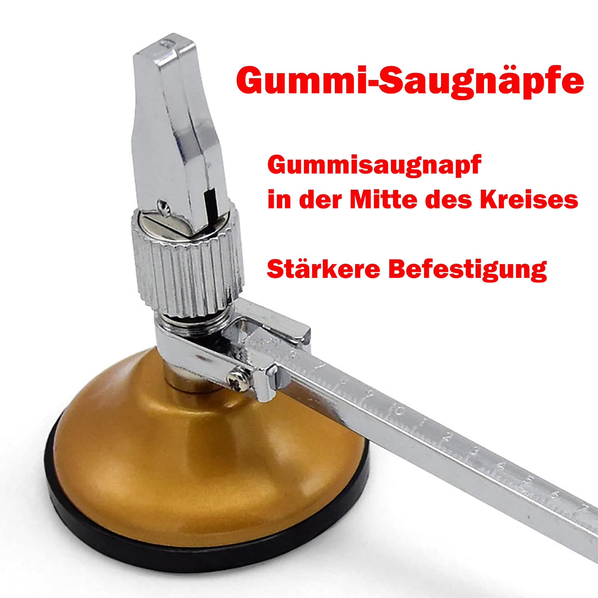 Respicefinem Taglierina circolare per piastrelle in vetro ceramica da 40 cm con base di aspirazione bloccabile Diametri perfetti 13,5-40 cm Precisione Sicurezza garantita
