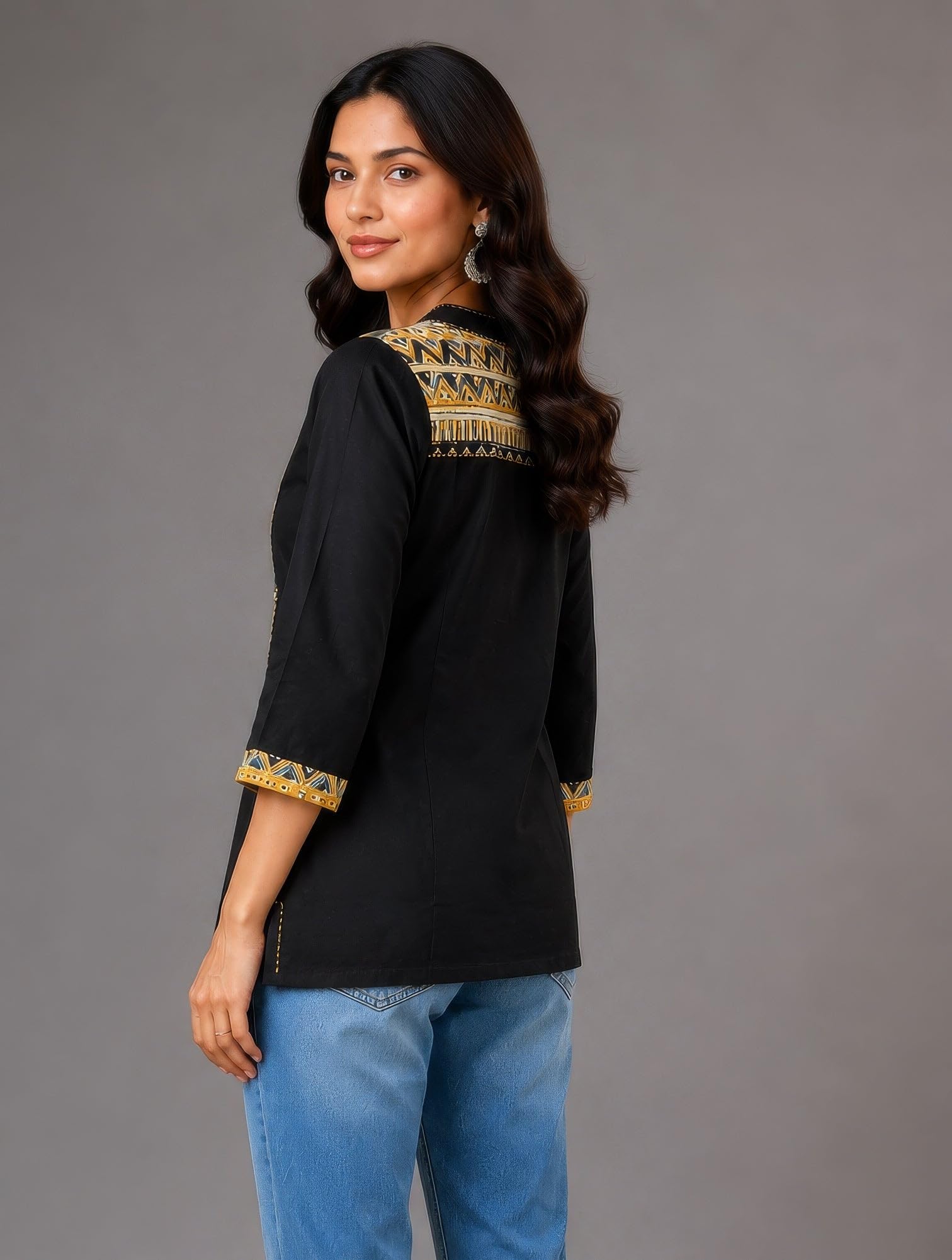 Ladyline Tunique en coton pour femme avec imprimé ethnique