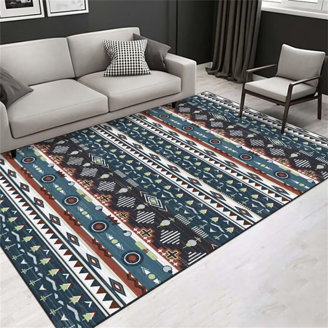 Doux grand tapis salon au design contemporain et finitions soignées