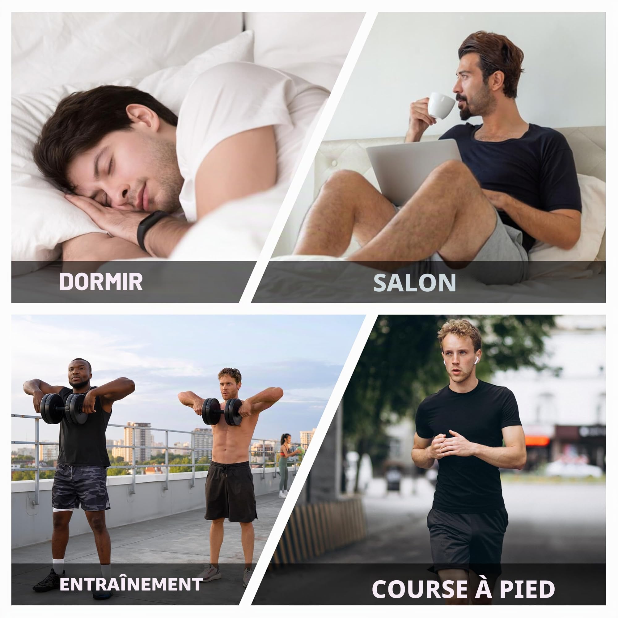 JINSHI Bas de Pyjama Homme Short Pyjama Coton Doux Short de Nuit Décontracté Pantalon de Pyjama Court Taille Elastique avec Poches