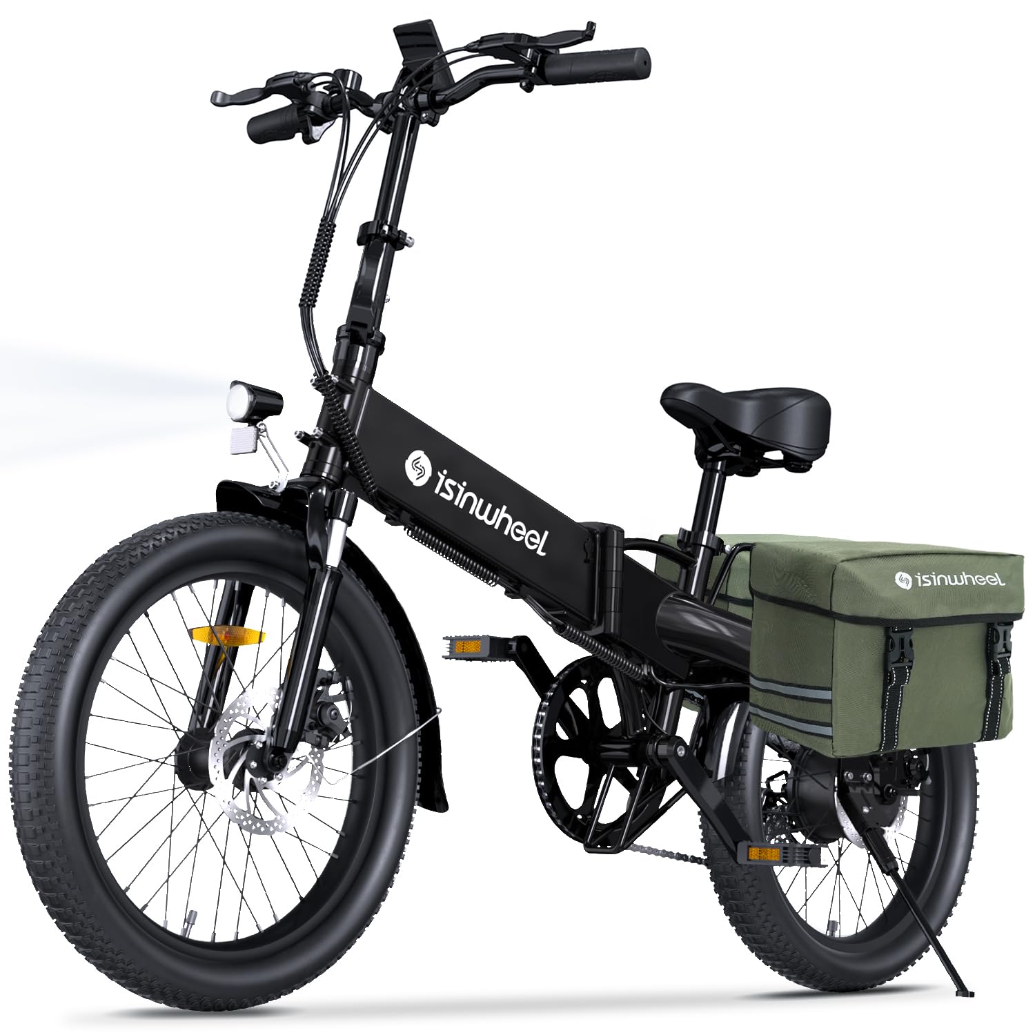 isinwheel U5 Pro Folding Electric Bike for Adults,Peak 800W Brushless Motor,20MPH Up to 50 Miles, 2-3H Fast Charge, 20" Fat Tire Ebike, 7 Speed Gear,Front Fork Suspension for Leisure Riding&CommutingGlobal Recycled StandardGlobal Recycled StandardGlobal Recycled Standard