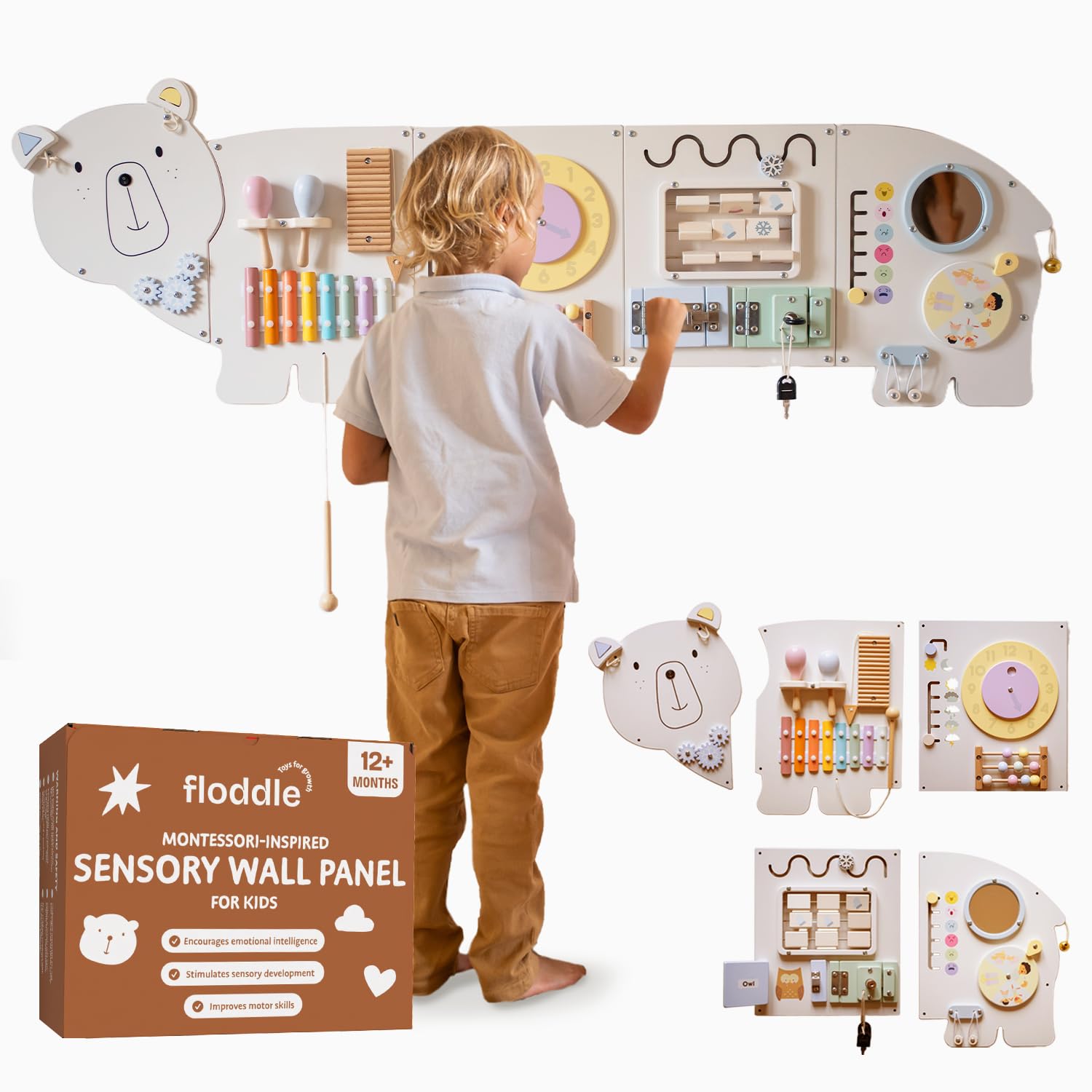 Sensory Wall Panel for Kids – Toddler Learning Activity Center - Emotional Development & Fine Motor Skills – Toddler Learning Activity Center- Busy