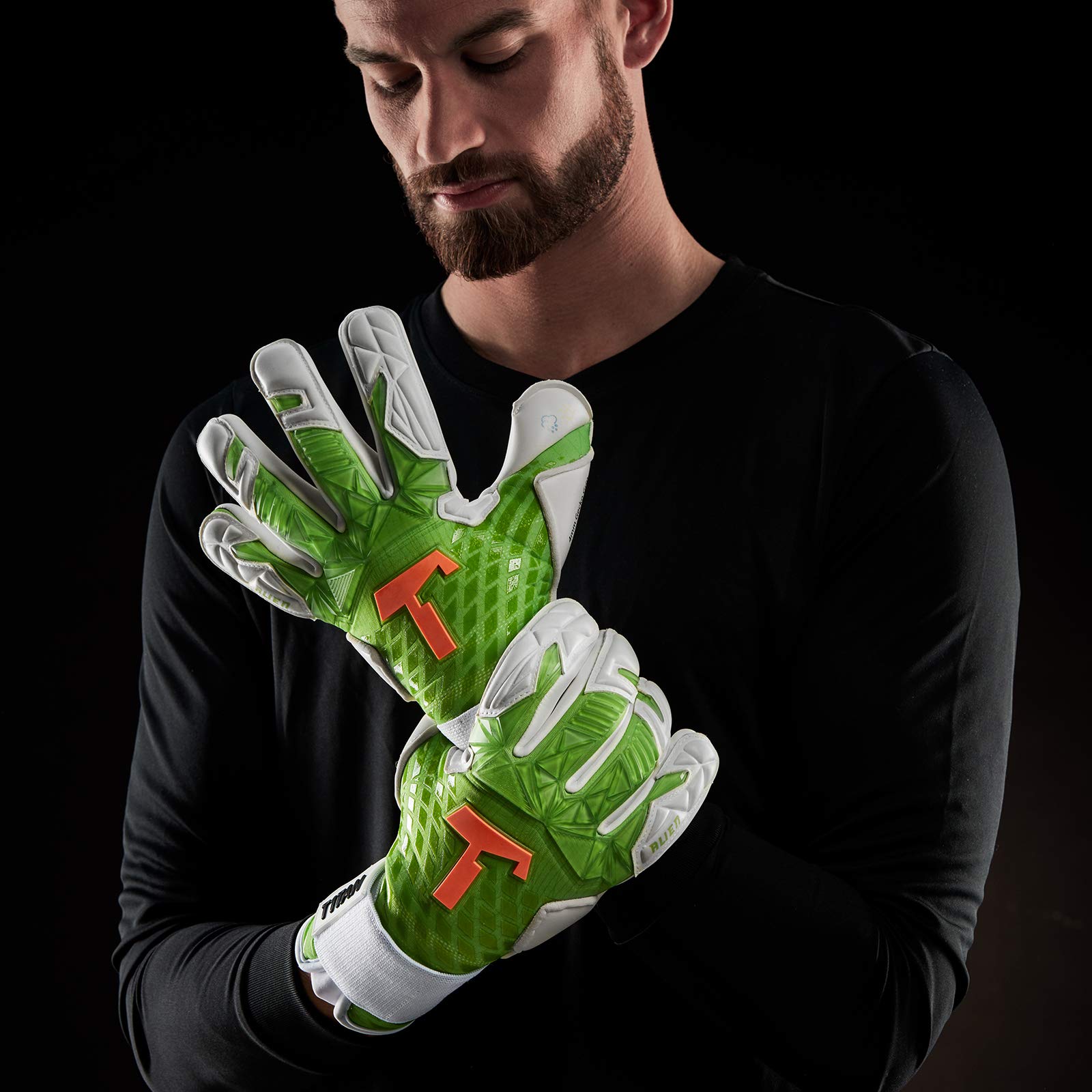 Gants De Gardien T1TAN Alien – Protection Doigts, Mousse Pro Grip 4mm, Couture Intérieure, Pour Jeunes Et Adultes, Unisexe