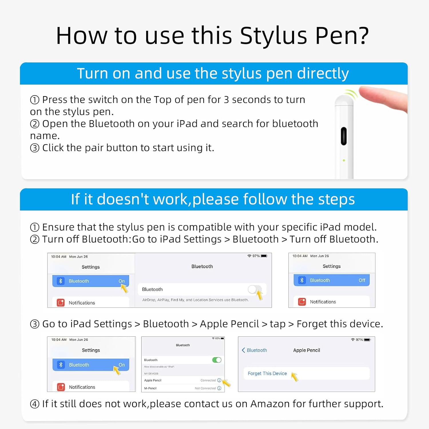Stylus Pen for iPad 2018-2023,Apple iPad Pencil USB C with Palm Rejection, Tilt Sensitivity, Work with iPad Pro 11", iPad Pro 12.9", iPad 6/7/8/9/10, iPad Air 3/4/5, iPad mini 5/6