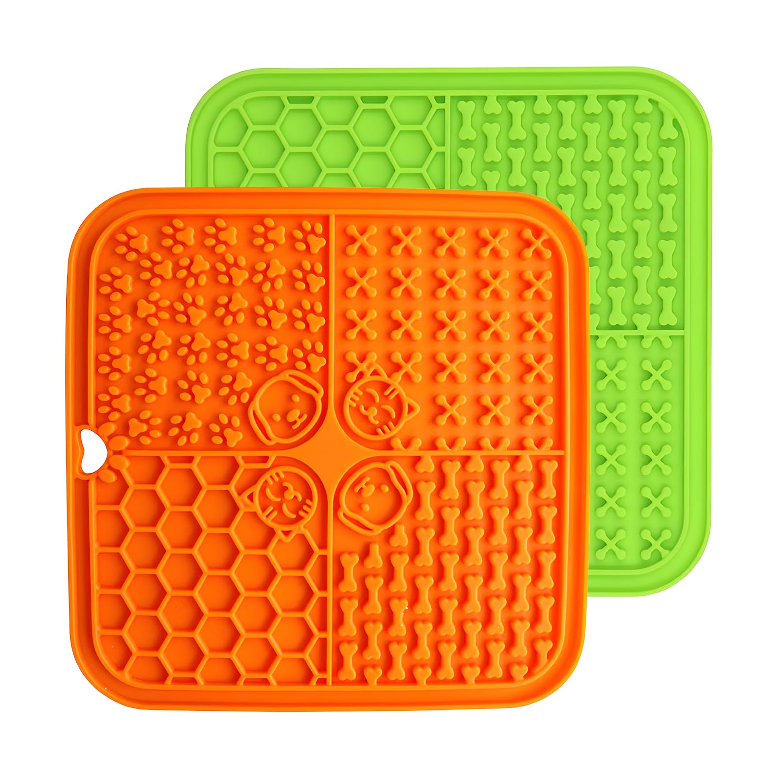 Whisker Paradise 2-Pack Washable Dog Lick Mat for Small and Large Dogs & Cats - Anxiety, Stress Relief, and Mental Stimulation Mat with Suction Cups - Frozen Feeding Cat Lick Pad