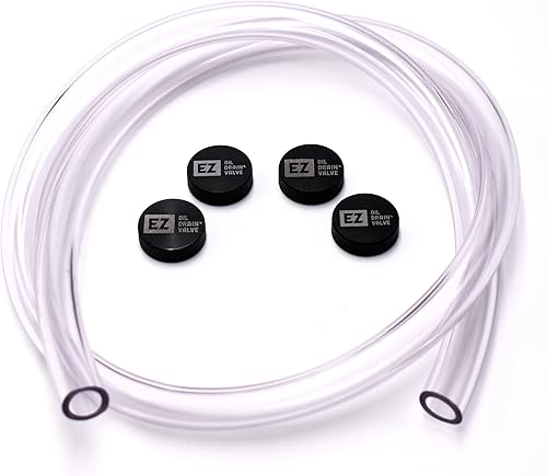 EZ válvula de drenaje de aceite DC-001 4 tapones antipolvo y kit de tubo de 3 pies para válvulas de drenaje automotrices