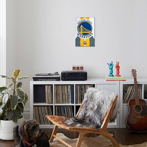 Miniatura 7 de Trends International NBA Golden State Warriors - Póster de pared con logotipo 19, 22.37 x 34.00 pulgadas, lienzo estirado