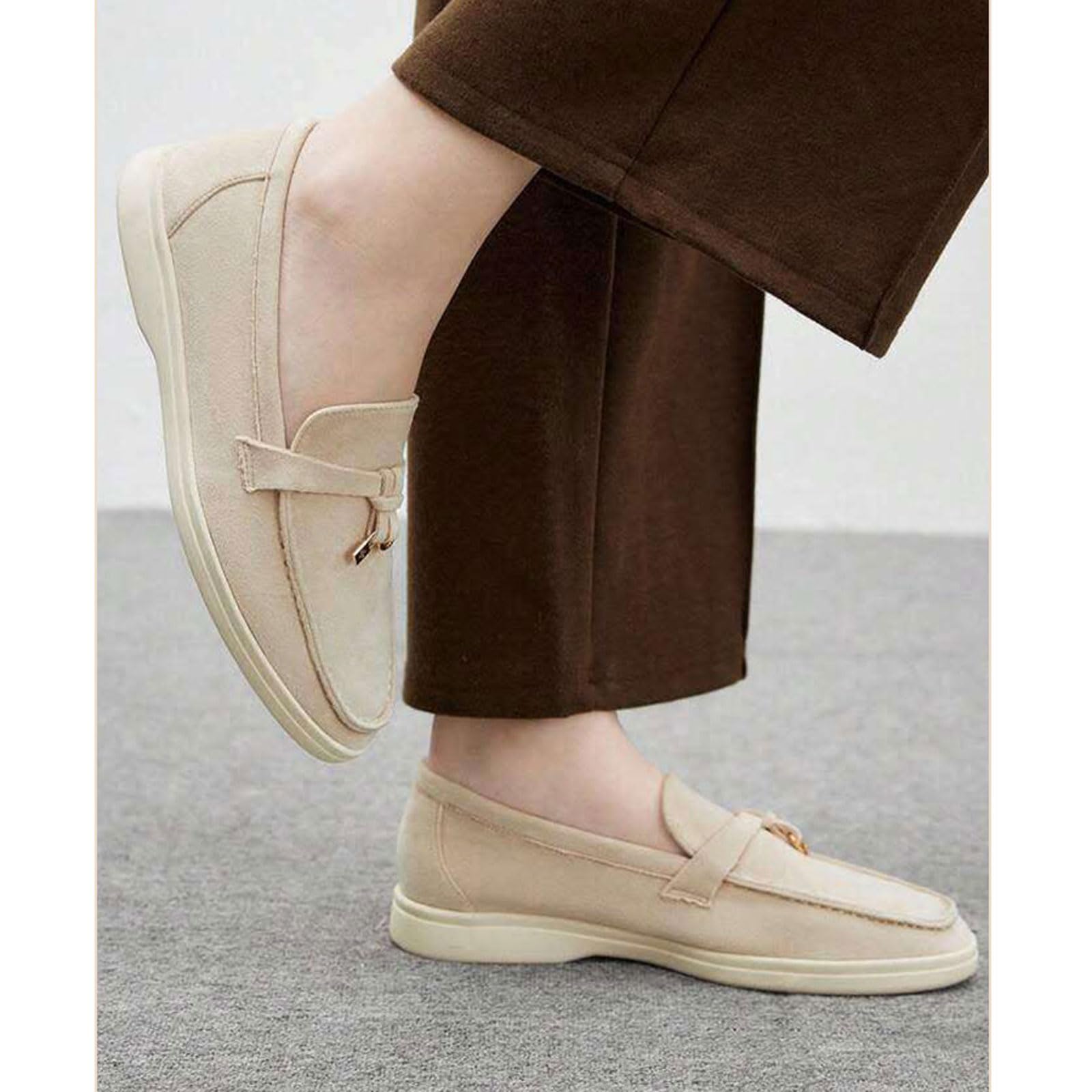 Mocassins pour Femmes,Mocassins d'école en Daim Confortable Slip on Décontracté Bateau et Mocassins,Mocassins à Plat Chaussures de Décontractées pour Le Travail,l'école EU36-41