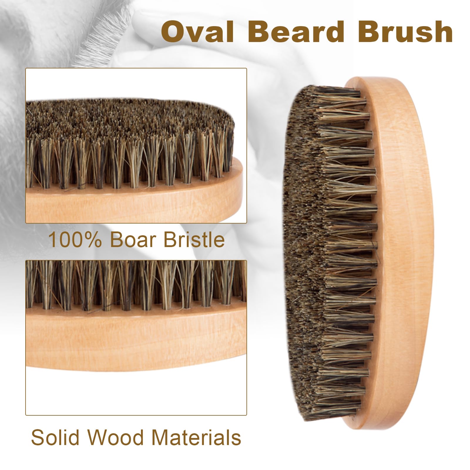Spazzola da Barba e Pettine da Barba Kit per Uomo Pettine in Legno Spazzola con Setole di Cinghiale con Custodia per Quotidiano Viaggio3Pcs
